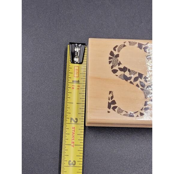 Rubber Stamp Capital S Floral 2x2 Paper Craft Scrapbook Monogram Initial - Picture 2 of 4